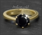 Preview: Brillant Ring aus 585 Gelbgold mit 2,34ct, schwarz